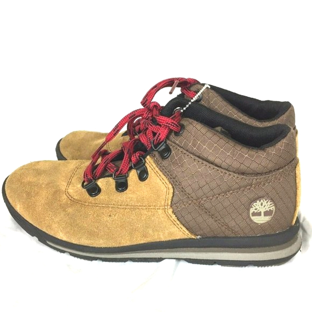 Timberland Suede Kids Youth Shoes size 3 Tan Brown Boots - Picture 3 of 11